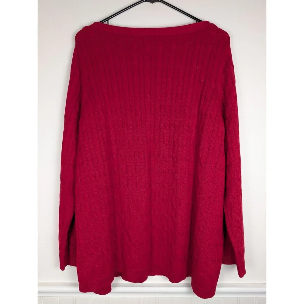 Talbots Womens Sweater Cotton Button Shoulder Long Sleeve Pullover Size 3X NWT